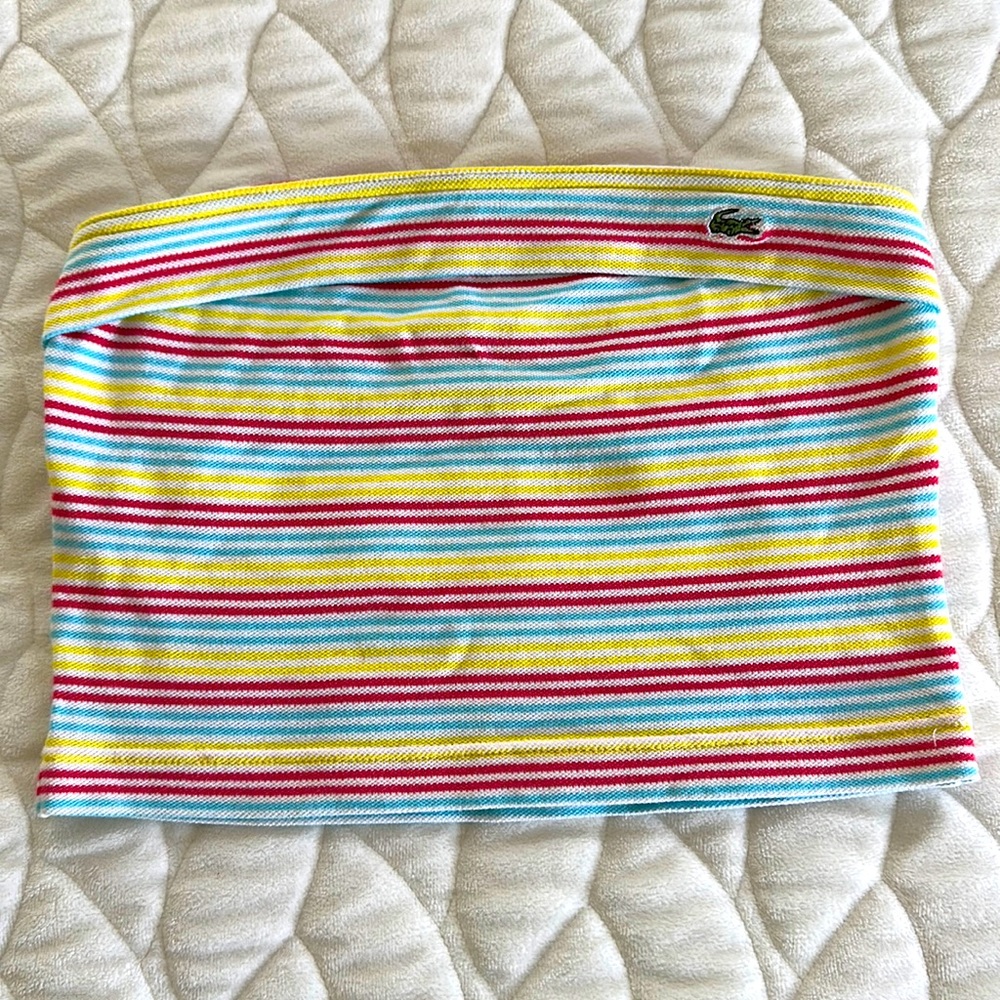 Lacoste Striped Crop Top Size 34